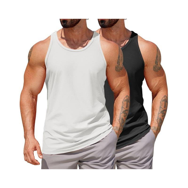COOFANDY Men'S Workout Tank Tops 2 Pack Quick Dry Y-Back Gym Tank Muscle Training Athletic Sleeveless Shirts