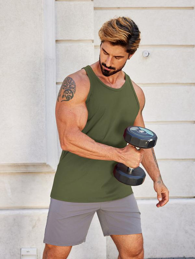 COOFANDY Men'S Workout Tank Tops 2 Pack Quick Dry Y-Back Gym Tank Muscle Training Athletic Sleeveless Shirts